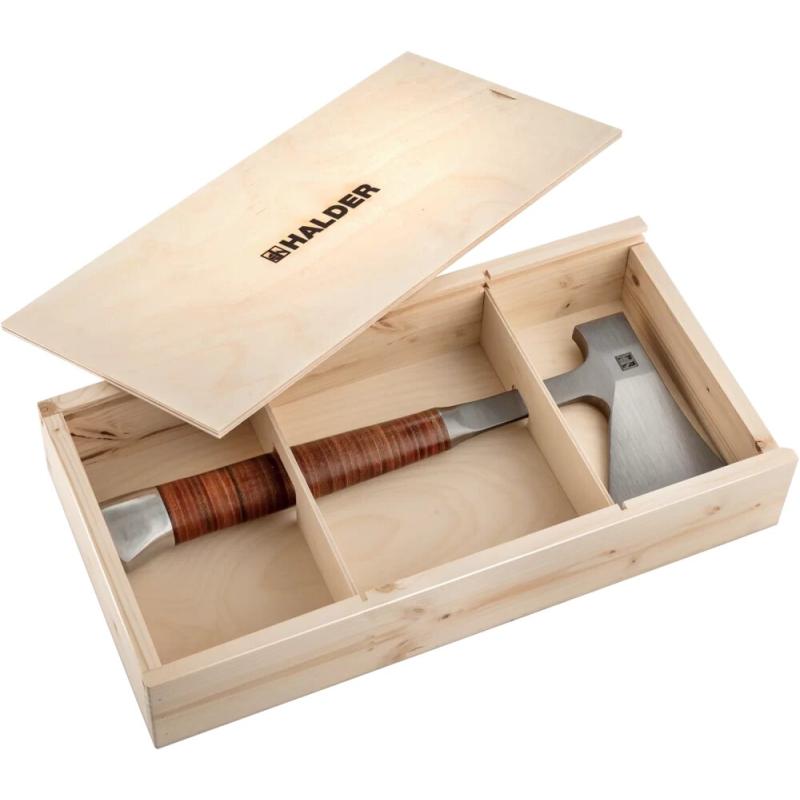 Halder 3555s001 Hand Axe, Full Steel Handle with Leather Grip With Woo ...