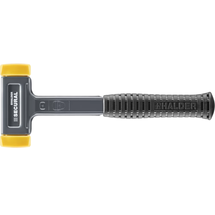 Halder 3380.040 Secural Dead Blow Hammer, Polyurethane Face Inserts, Steel Housing and Rubber Grip