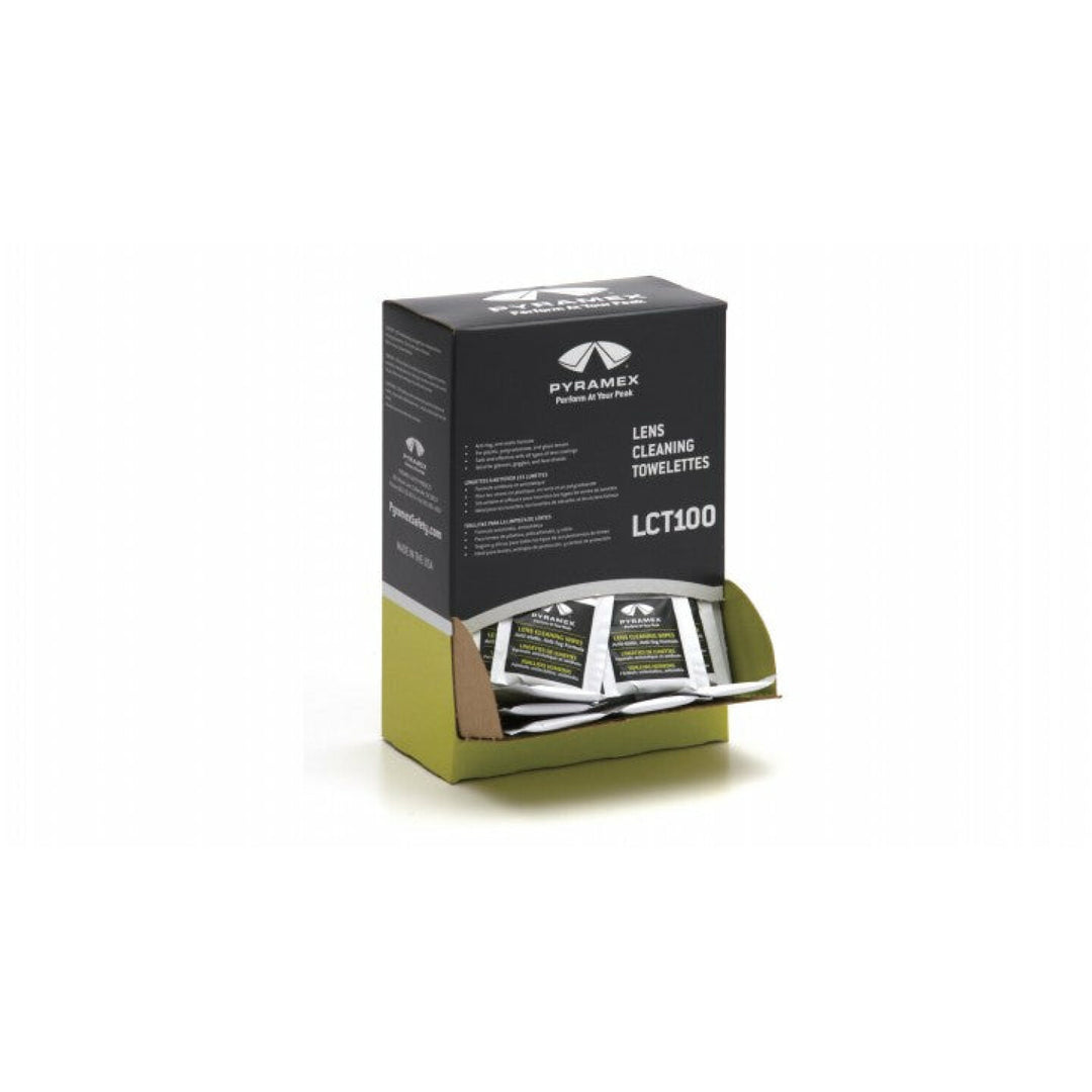 Pyramex LCT100 Lens Cleaner - 100 Individually packaged Lens Cleaning Towelettes