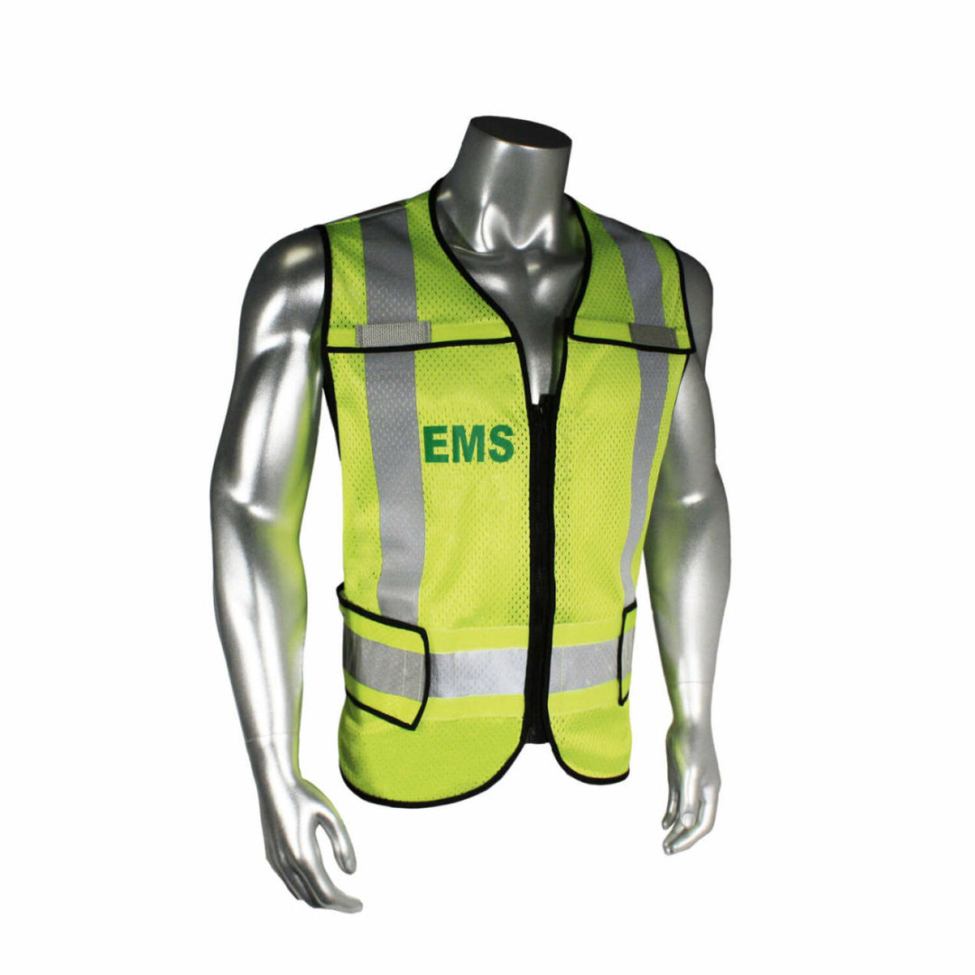 Radwear USA LHV-5-PC-ZR Class 2 Breakaway Vest - EMS - Black Trim - Green