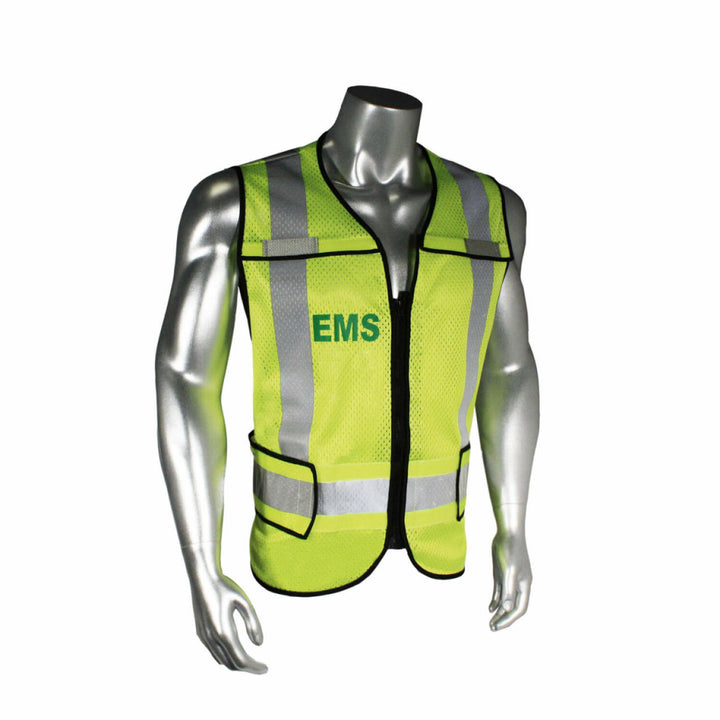 Radwear USA LHV-5-PC-ZR Class 2 Breakaway Vest - EMS - Black Trim - Green