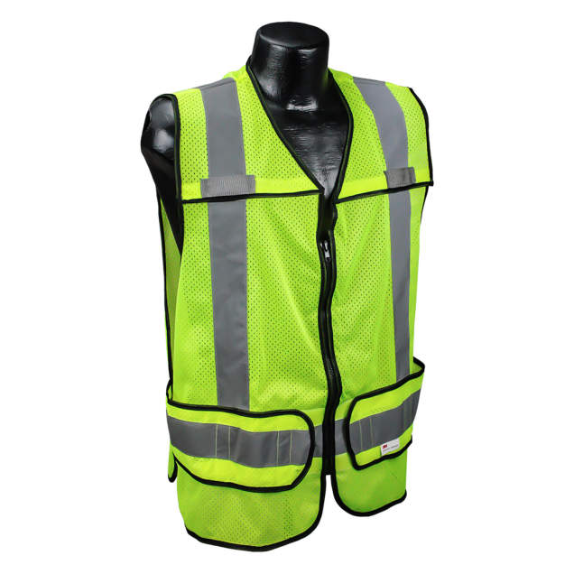 Radwear USA LHV-5-PC-ZR Class 2 Breakaway Vest - EMS - Black Trim - Green