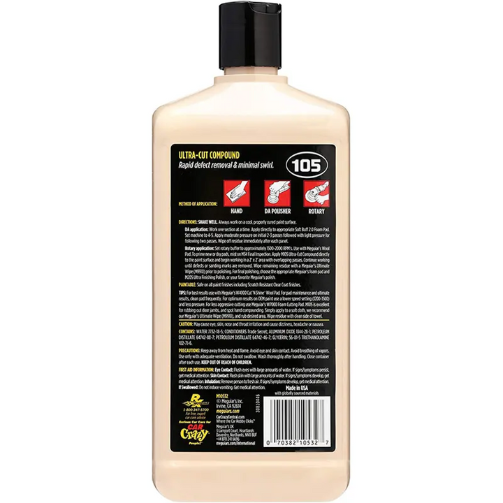 Meguiar's M10532 Mirror Glaze Ultra-Cut Compound, 32 .oz, Liquid