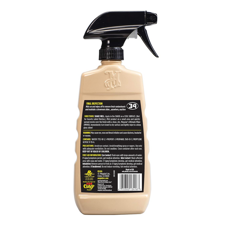 Meguiar's M3416 Mirror Glaze Final Inspection Mist & Wipe, 16 .oz, Spray