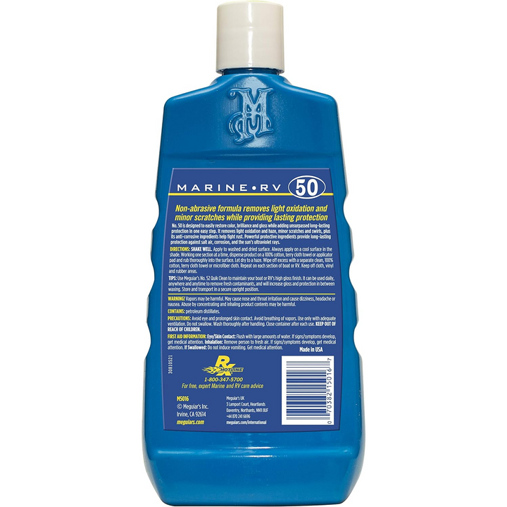 Meguiar's M5016 Marine/RV One Step Cleaner Wax, 16 .oz, Liquid