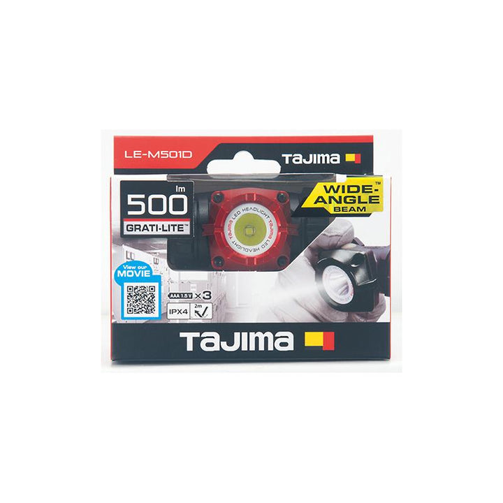 Tajima Tool LE-M501D GRATI-LITE, Wide-Angle Beam Headlamp, 500 lm