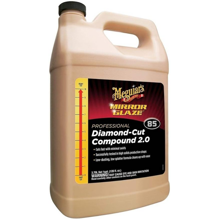 Meguiar's M8501 Mirror Glaze Diamond Cut Compound 2.0, 1 Gallon, Liquid
