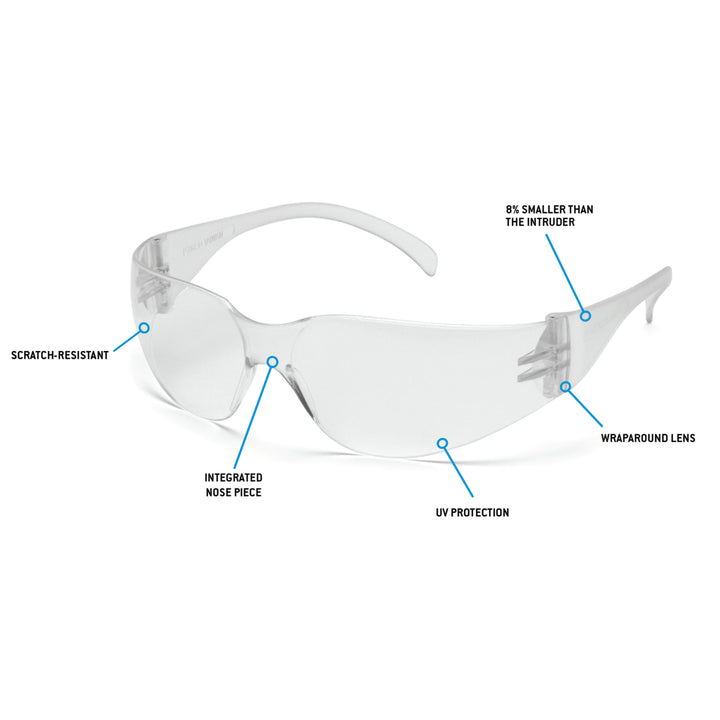 Pyramex S4110SN Mini Intruder - Clear Lens with Clear Temples