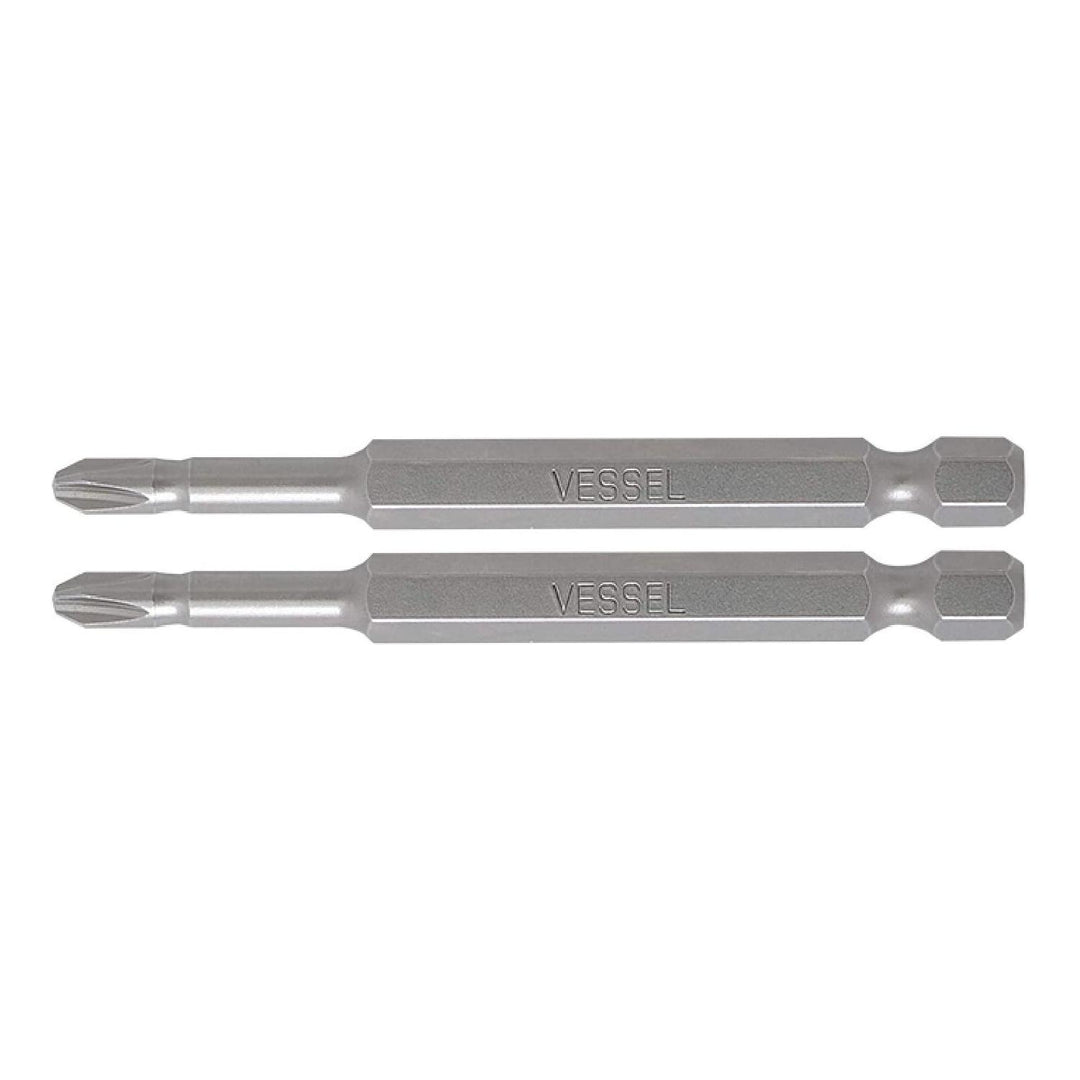 Vessel Tools NTPH275P2 Neck Torsion Power Bits, PH2 x 75 mm, 2 Pc.