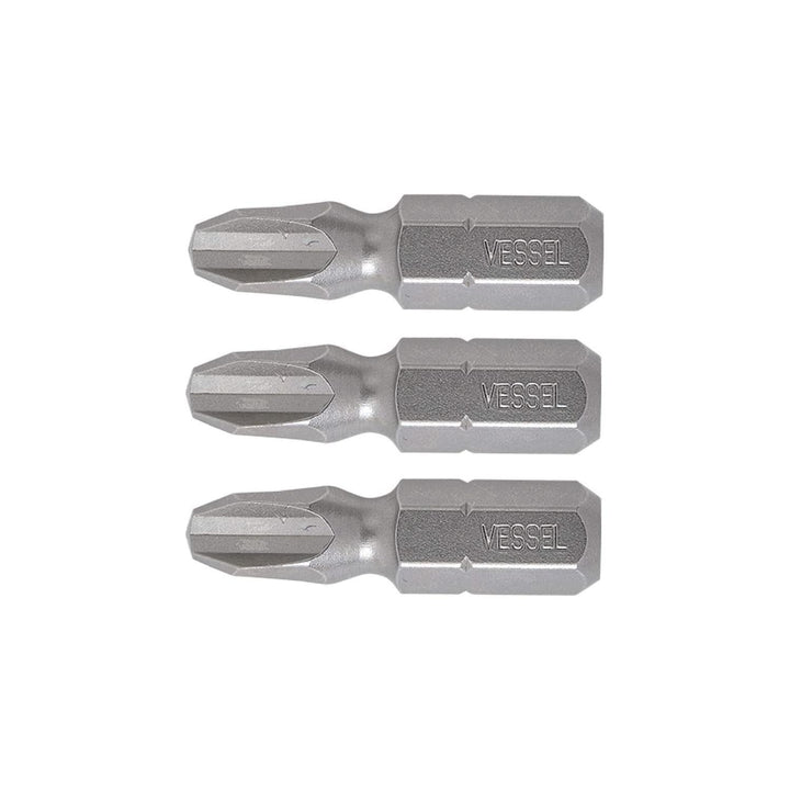 Vessel Tools NTPH3254P3 Neck Torsion Power Bits, PH3 x 25.4 mm, 3 Pc.