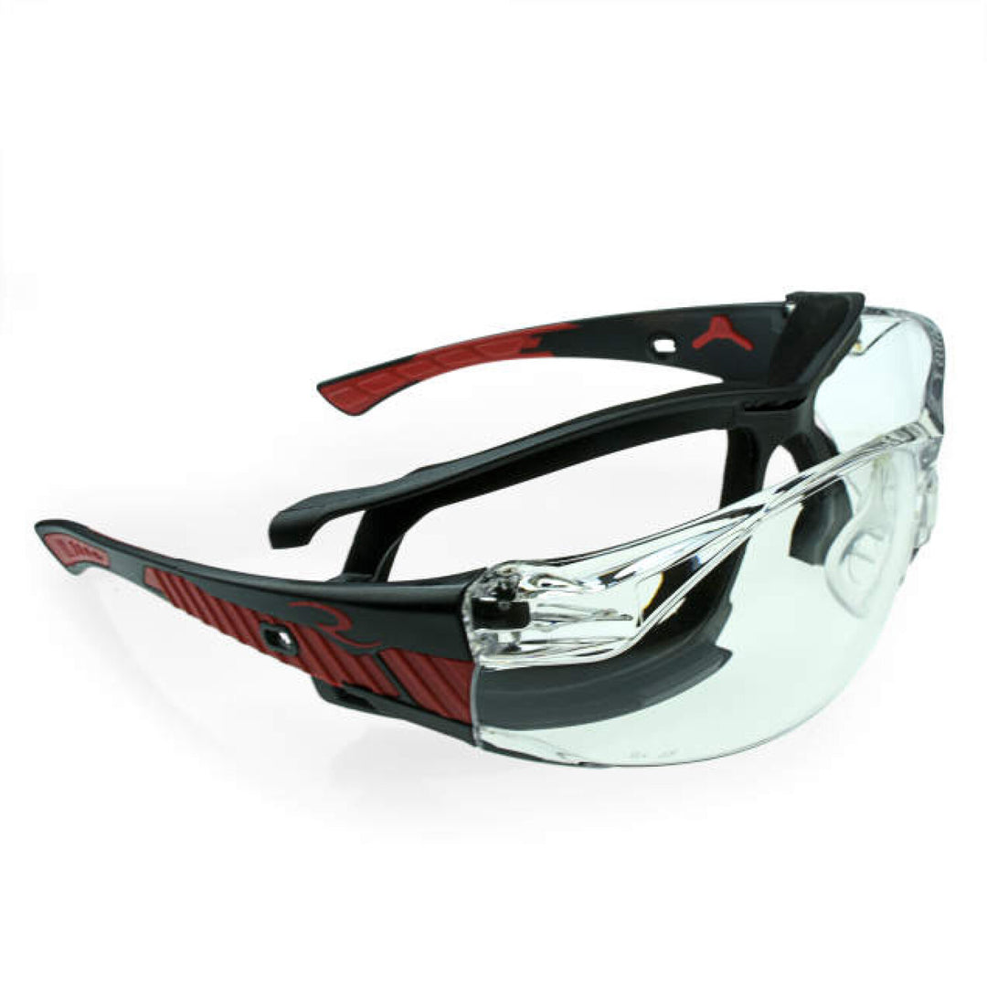 Radians OBL1 Obliterator IQ Anti-Fog Foam Lined Safety Eyewear - Black/Red Frame