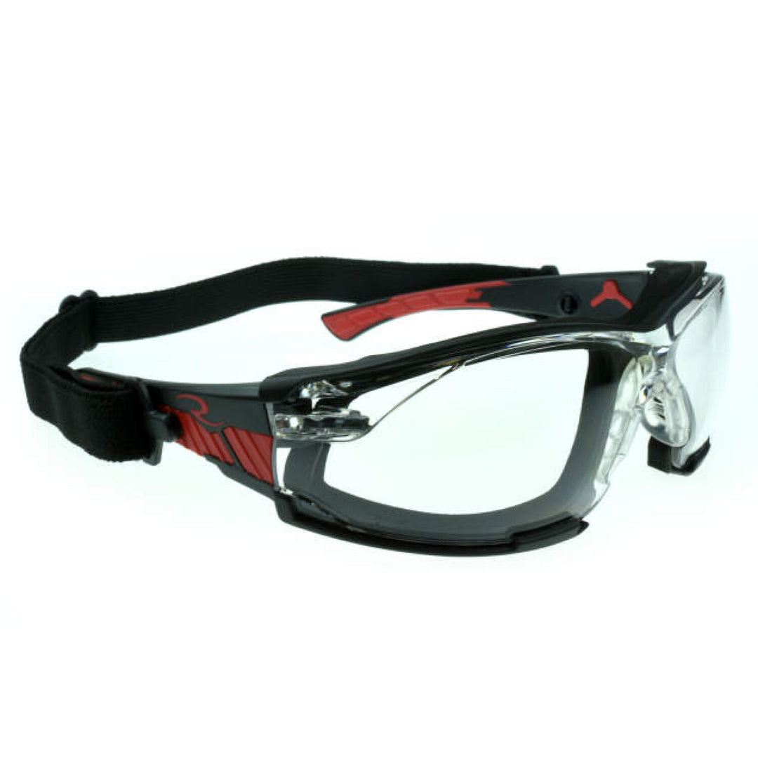 Radians OBL1 Obliterator IQ Anti-Fog Foam Lined Safety Eyewear - Black/Red Frame