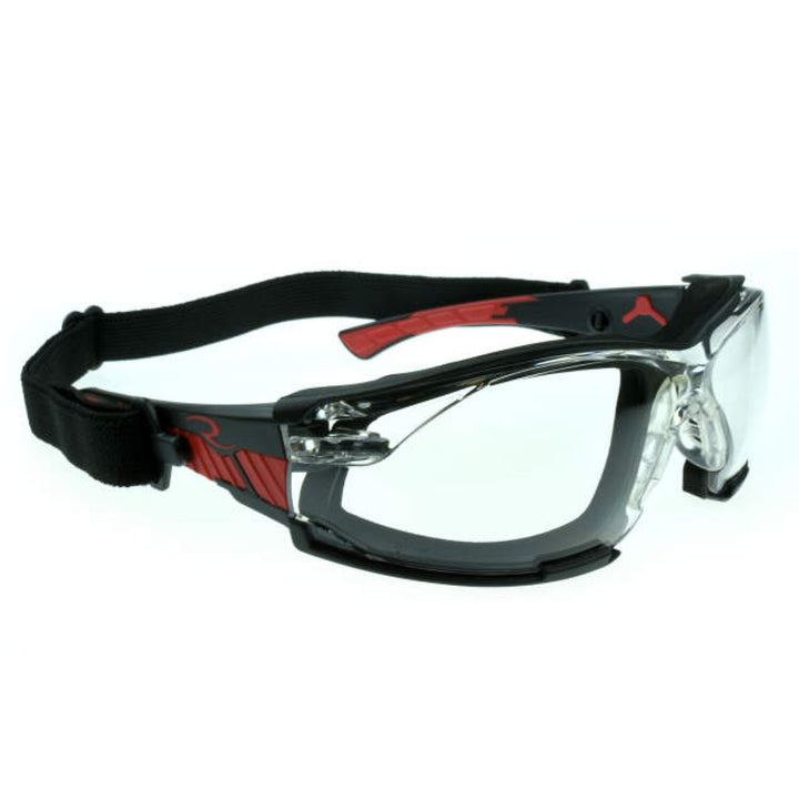 Radians OBL1 Obliterator IQ Anti-Fog Foam Lined Safety Eyewear - Black/Red Frame