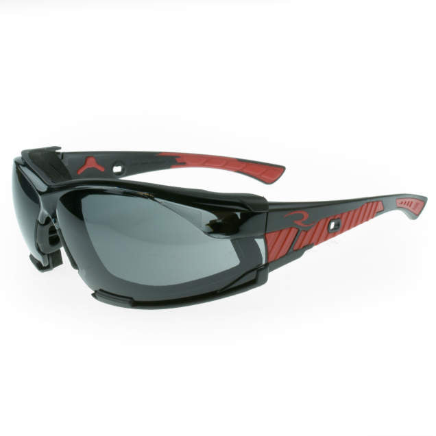 Radians OBL1 Obliterator IQ Anti-Fog Foam Lined Safety Eyewear - Black/Red Frame
