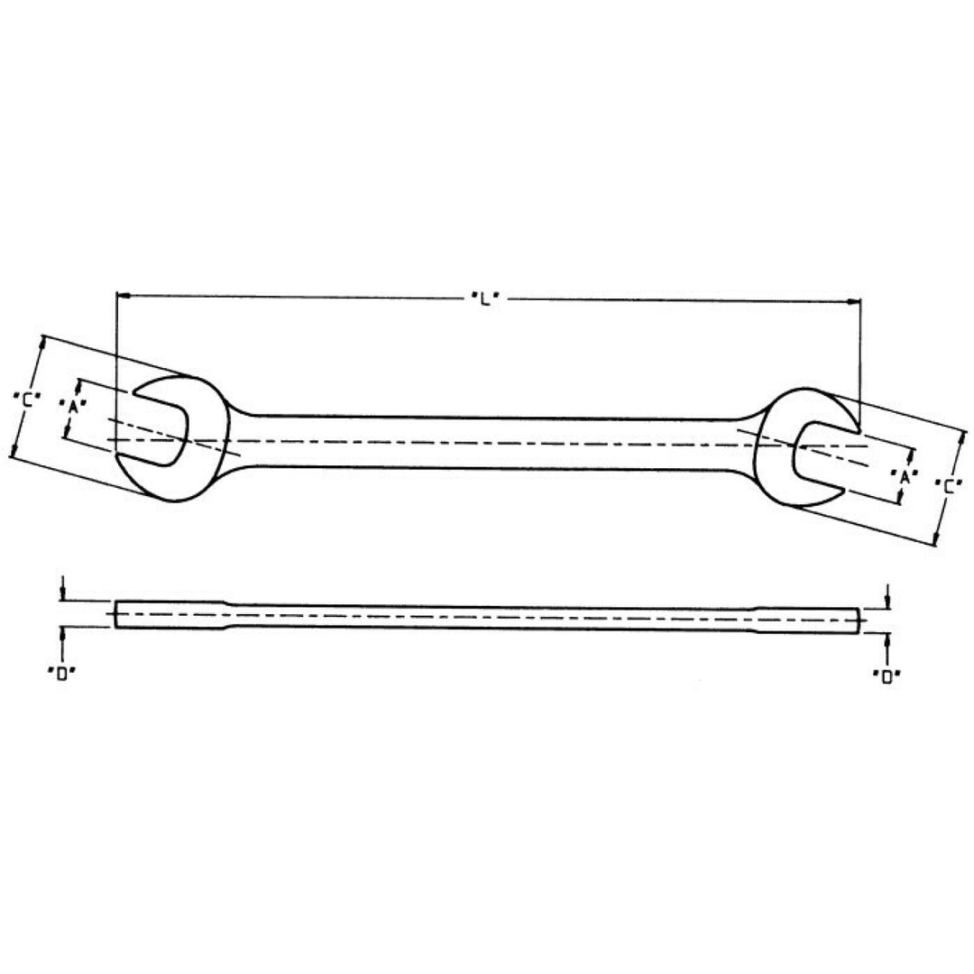 Wright Tool 13-1819MM Open End Wrench Full Polish Metric - 18mm x 19mm