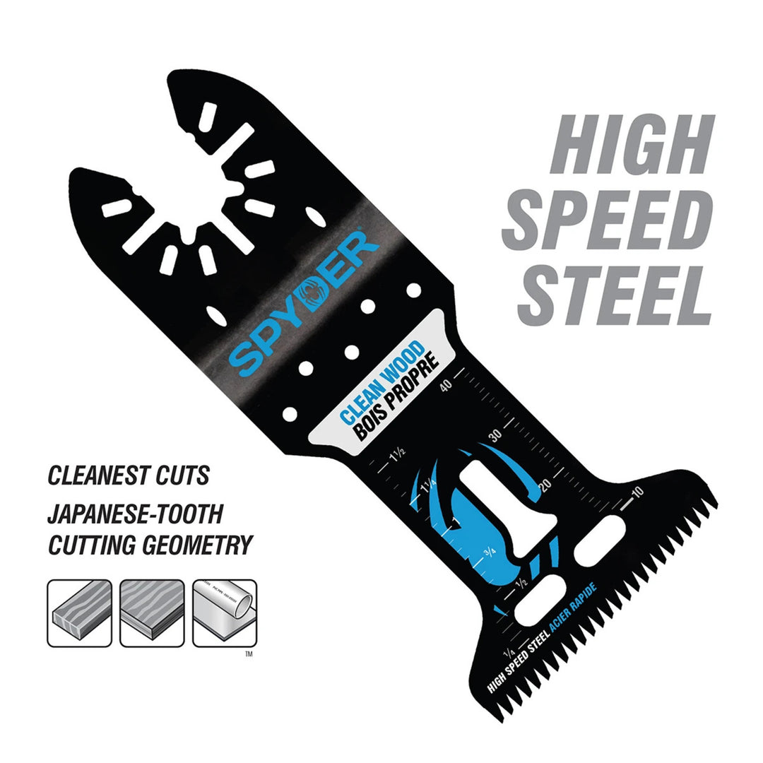 Spyder 70000 5-Piece Bi-Metal Wood And Metal Cutting Oscillating Tool Blade (1-3/4, 2-1/2, and 1-3/8-Inch)