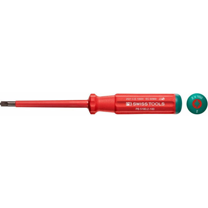 PB Swiss PB 5180.2-100 Screwdriver Pozidriv PZ2/SL 100 mm