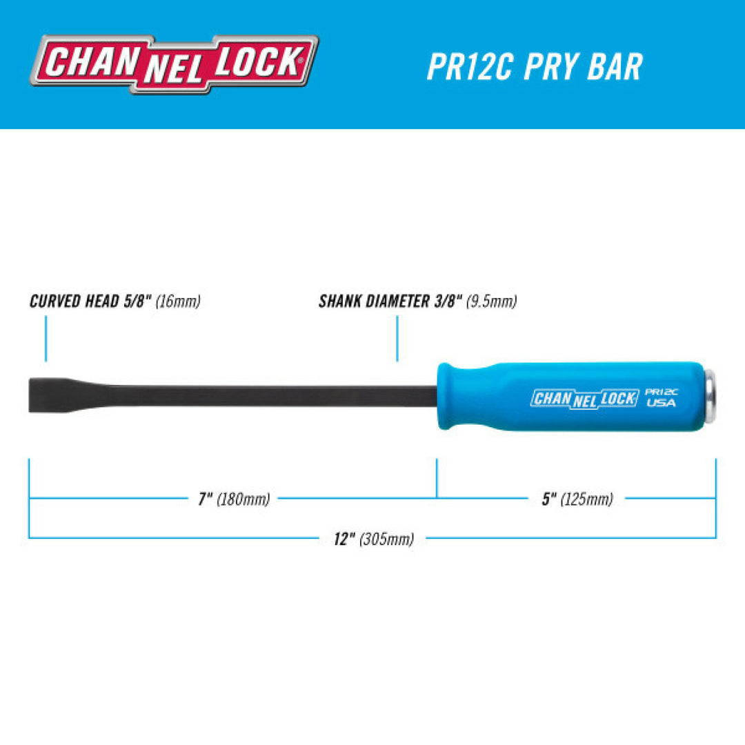Channellock PR12C 12-Inch Pry Bar, 3/8" x 7 Inch