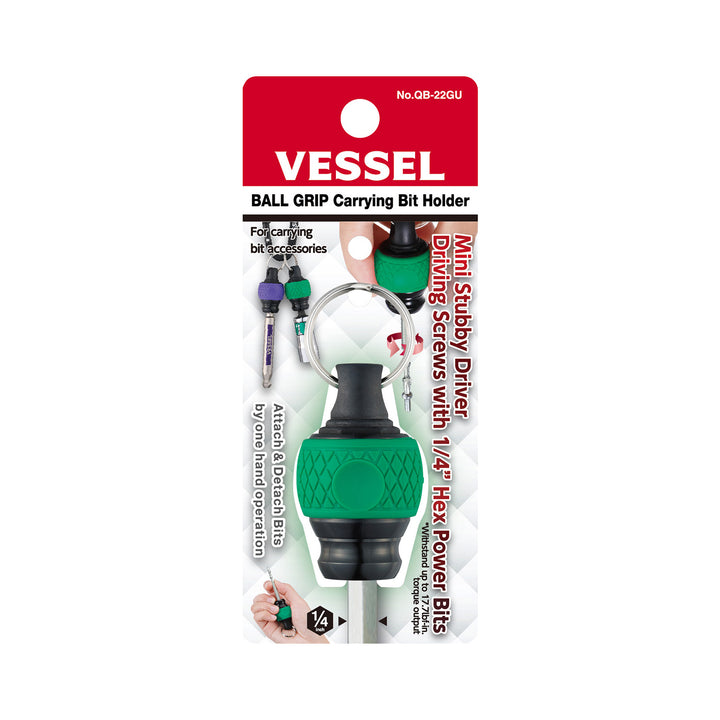 Vessel QB22GU Ball Grip Carrying Bit Holder - Green