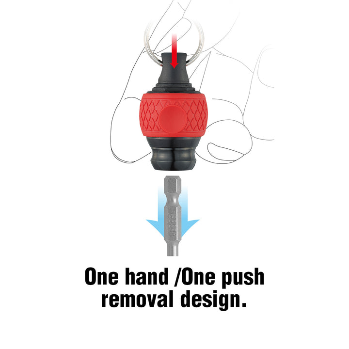 Vessel QB22RU Ball Grip Carrying Bit Holder - Red