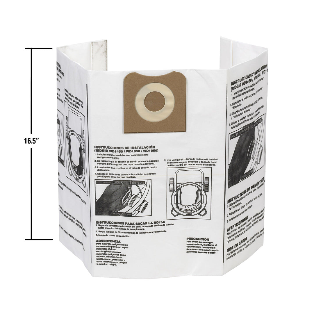 Ridgid 23743 High-Efficiency Dust Bags (VF3502)
