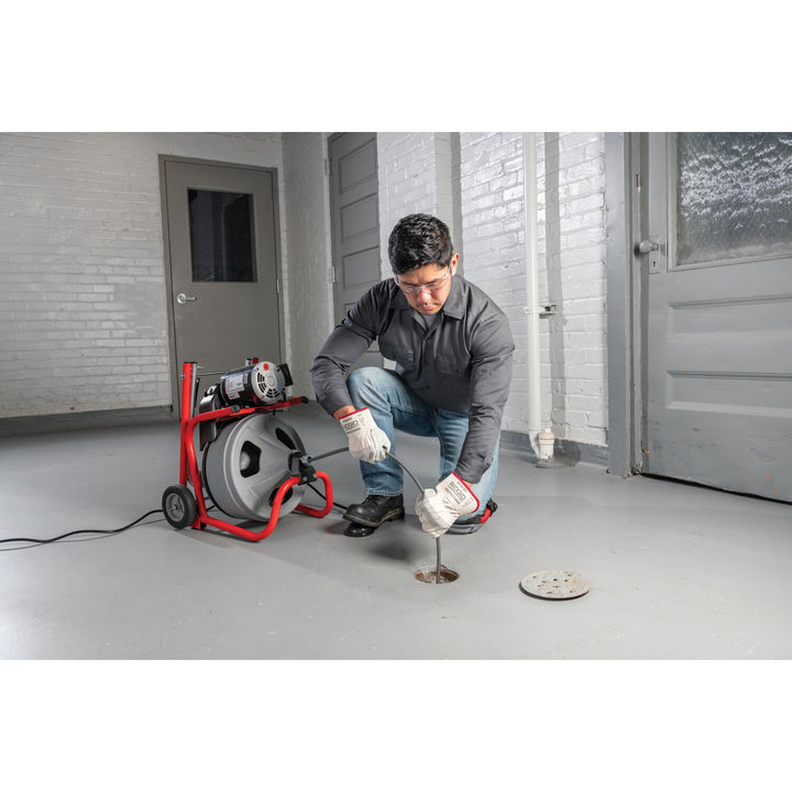 Ridgid 26993 K-400 Machine with Gloves & Std. Equipment: C-31 IW 3/8" x 50' (10 mm x 15.2 m) Solid Core (Integral Wound) Cable, T-260 Tool Set Includes: T-202 Bulb Auger