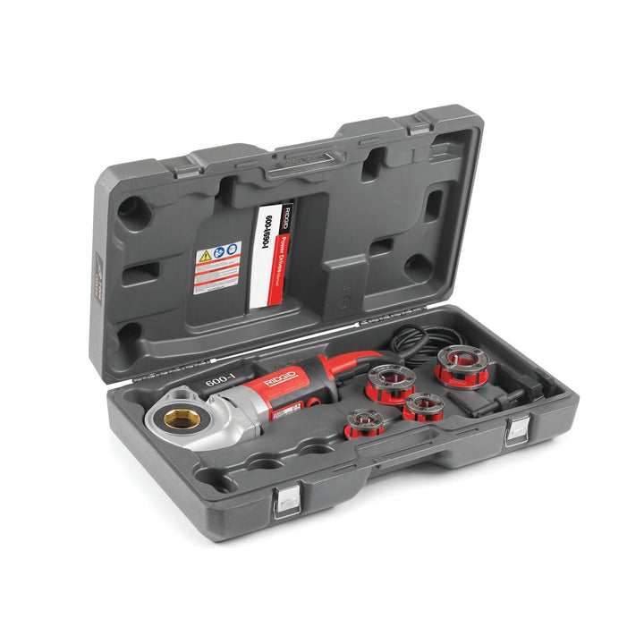 Ridgid 44918 Power Drive w/ 1/2"-1 1/4" NPT 11R Die Heads, Case and Support Arm