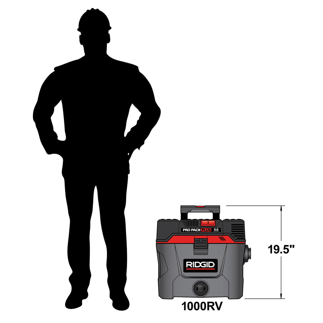 Ridgid 50328 10 Gallon ProPack Plus Wet/Dry Vac (1000RV)
