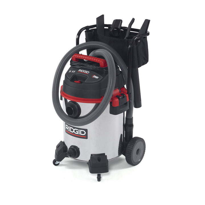 Ridgid 50353 16 Gallon Stainless Steel Wet/Dry Vac with Cart (1610RV)