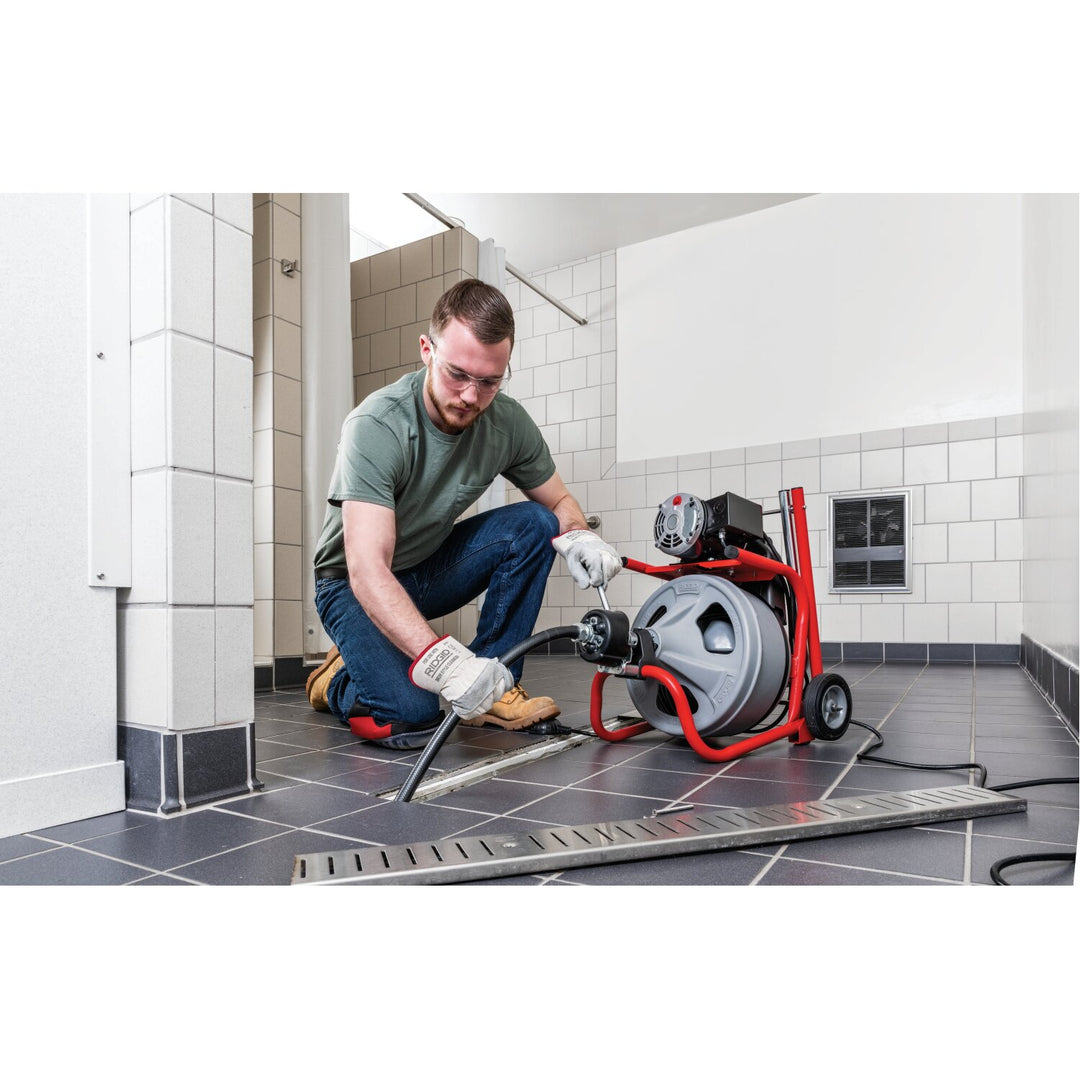 Ridgid 52363 K-400 Machine with Gloves & Std. Equipment: C-32 IW 3/8" x 75' (10 mm x 23 m) Solid Core (Integral Wound) Cable, T-260 Tool Set