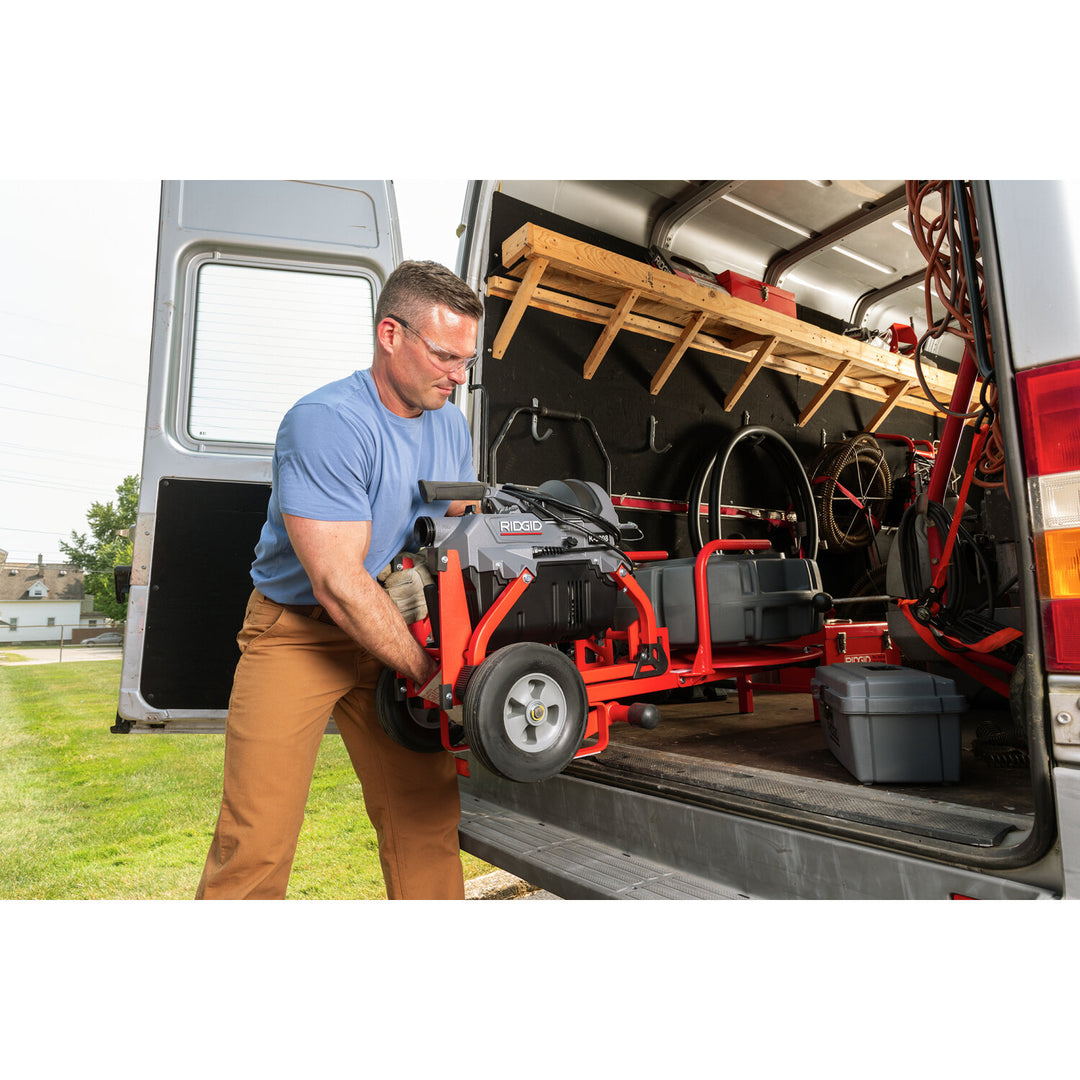 Ridgid 64678 K-5208, 115V 60Hz Machine with guide hose, qty: 4 C-11 cables, sectional cable carrier, toolbox (w/cutters) kit & transport cart