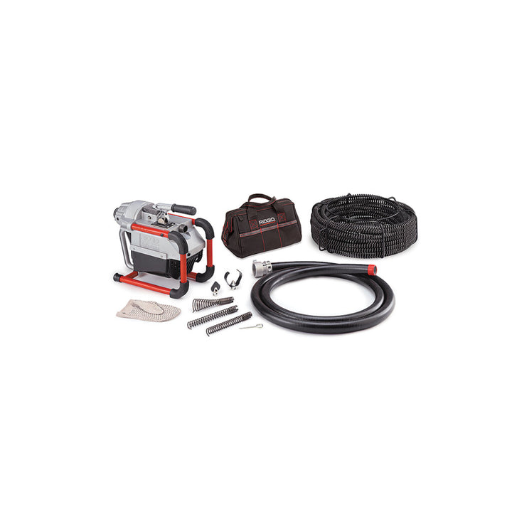 Ridgid 66497 K-60SP Machine with A-1 Operator’s Mitt, A-12 Pin Key, and Rear Guide Hose, plus: A-61 Tool Kit and A-62 Cable Kit