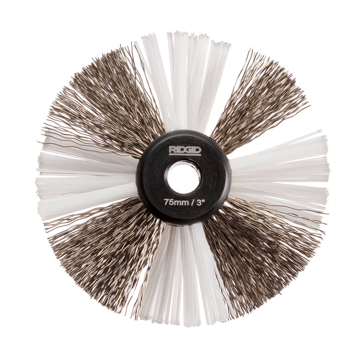 Ridgid 68978 3" (80mm) nylon/steel brush for 5/16" (8mm) cable with nylon and steel strings