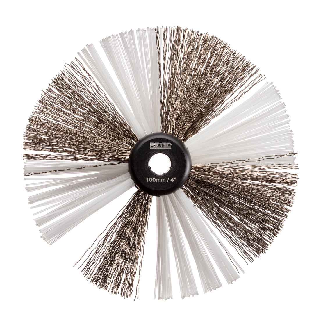 Ridgid 68983 4" (105mm) nylon/steel brush for 5/16" (8mm) cable with nylon and steel strings