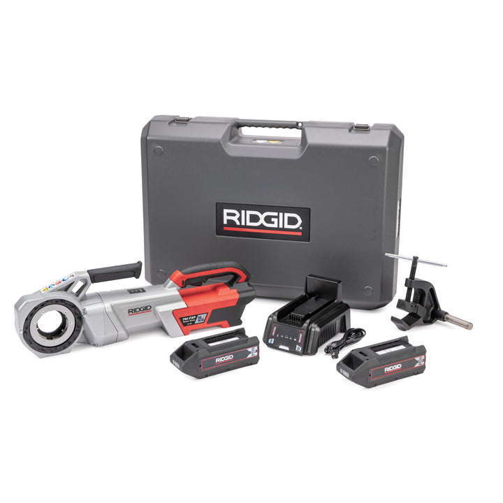 Ridgid 72018 760 FXP Power Drive (11-R), 2x 4Ah FXP Batteries, FXP Charger, Support Arm, Case