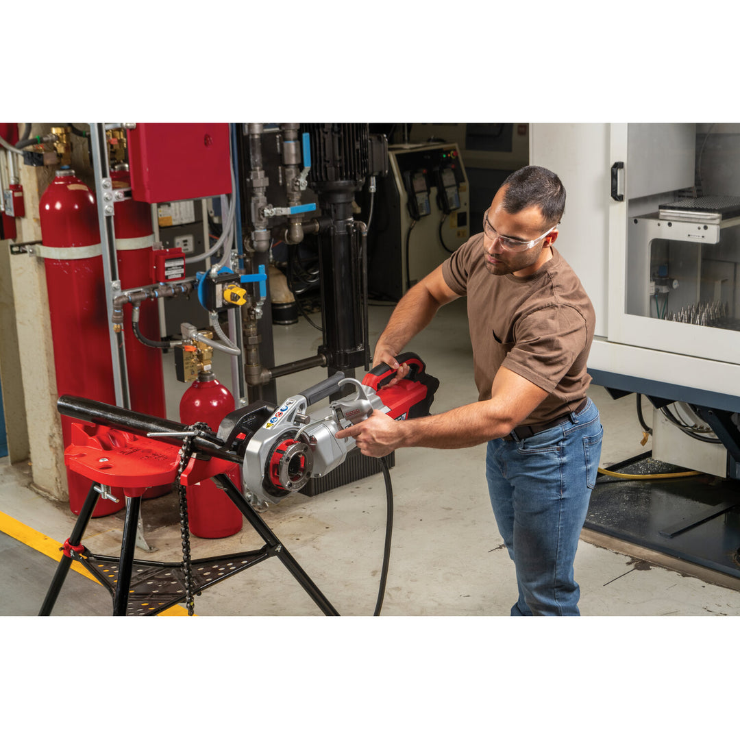 Ridgid 72023 760 FXP Power Drive (12-R), 2x 4Ah FXP Batteries, FXP Charger, 1/2-2" 12-R NPT Die Head Set, Support Arm, Case