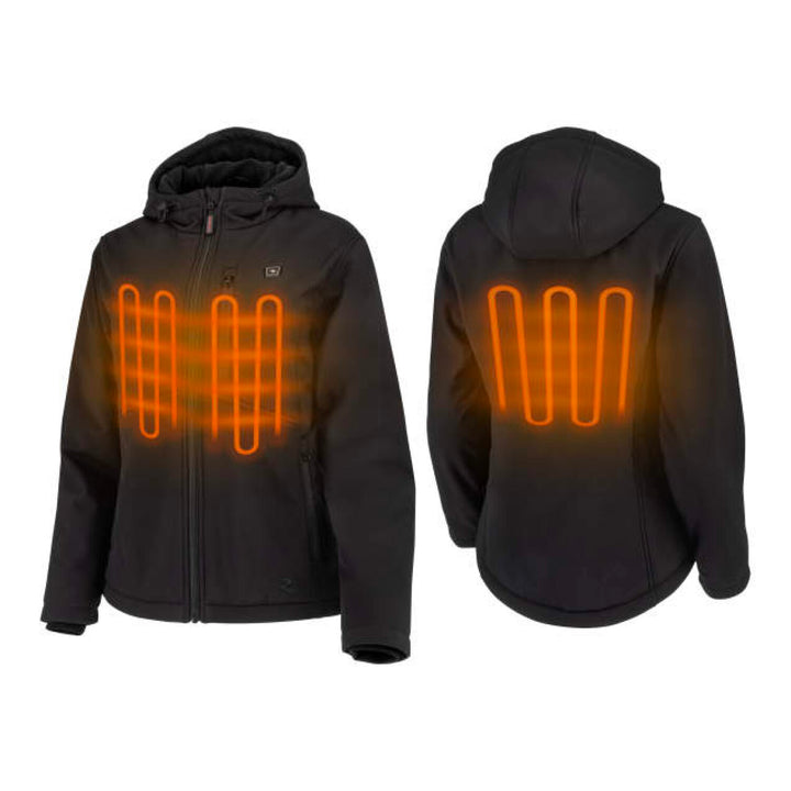 Radians RHG-J101 Women's Soft Shell Heated Jacket Kit with Battery - Black