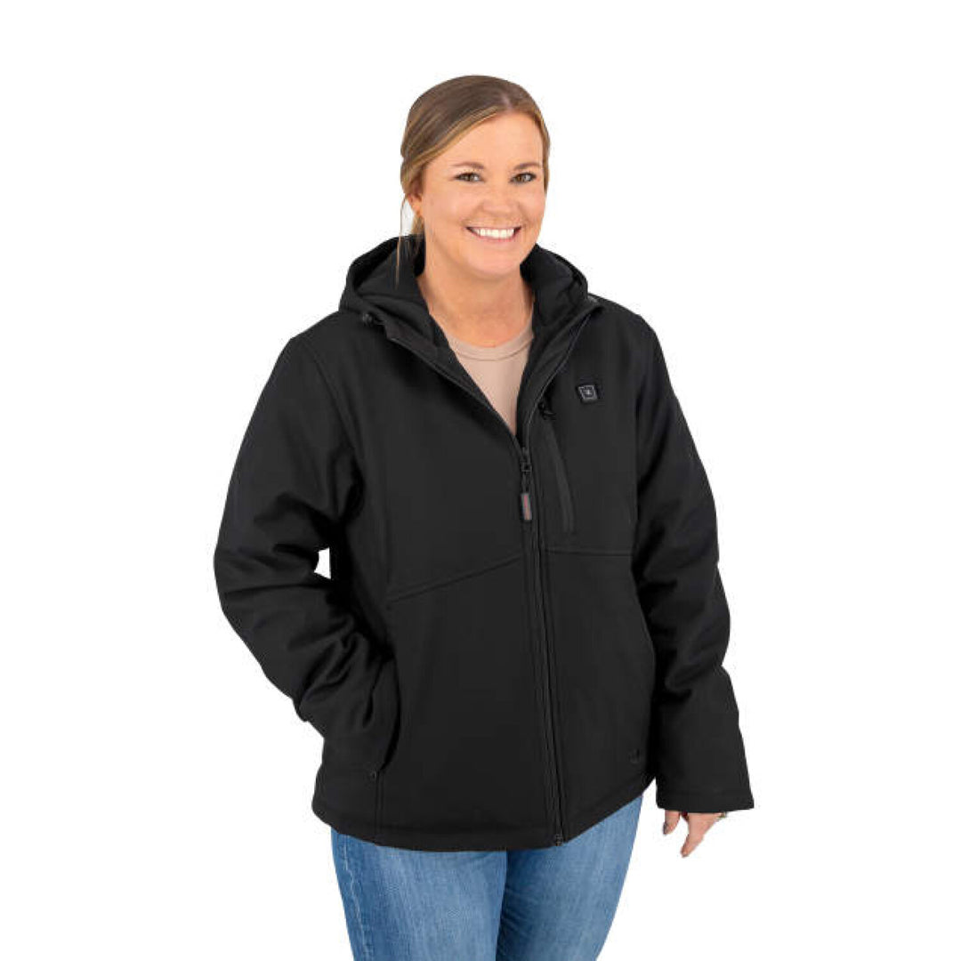 Radians RHG-J101 Women's Soft Shell Heated Jacket Kit with Battery - Black