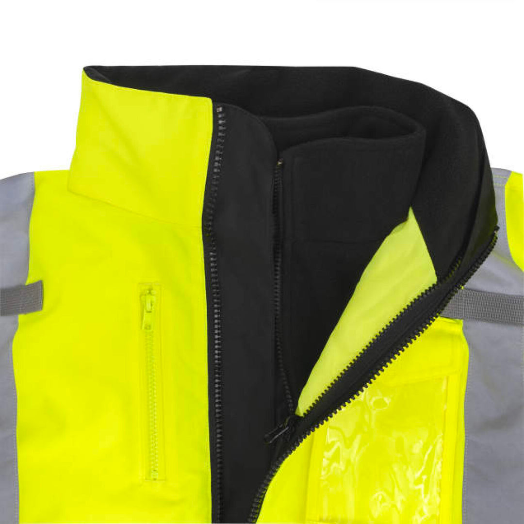 Radians RHG-SJ13 3-in-1 Bomber Jacket with Inner Heated Vest Kit with Battery - Hi-Vis Green