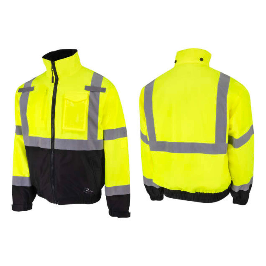 Radians RHG-SJ13 3-in-1 Bomber Jacket with Inner Heated Vest Kit with Battery - Hi-Vis Green