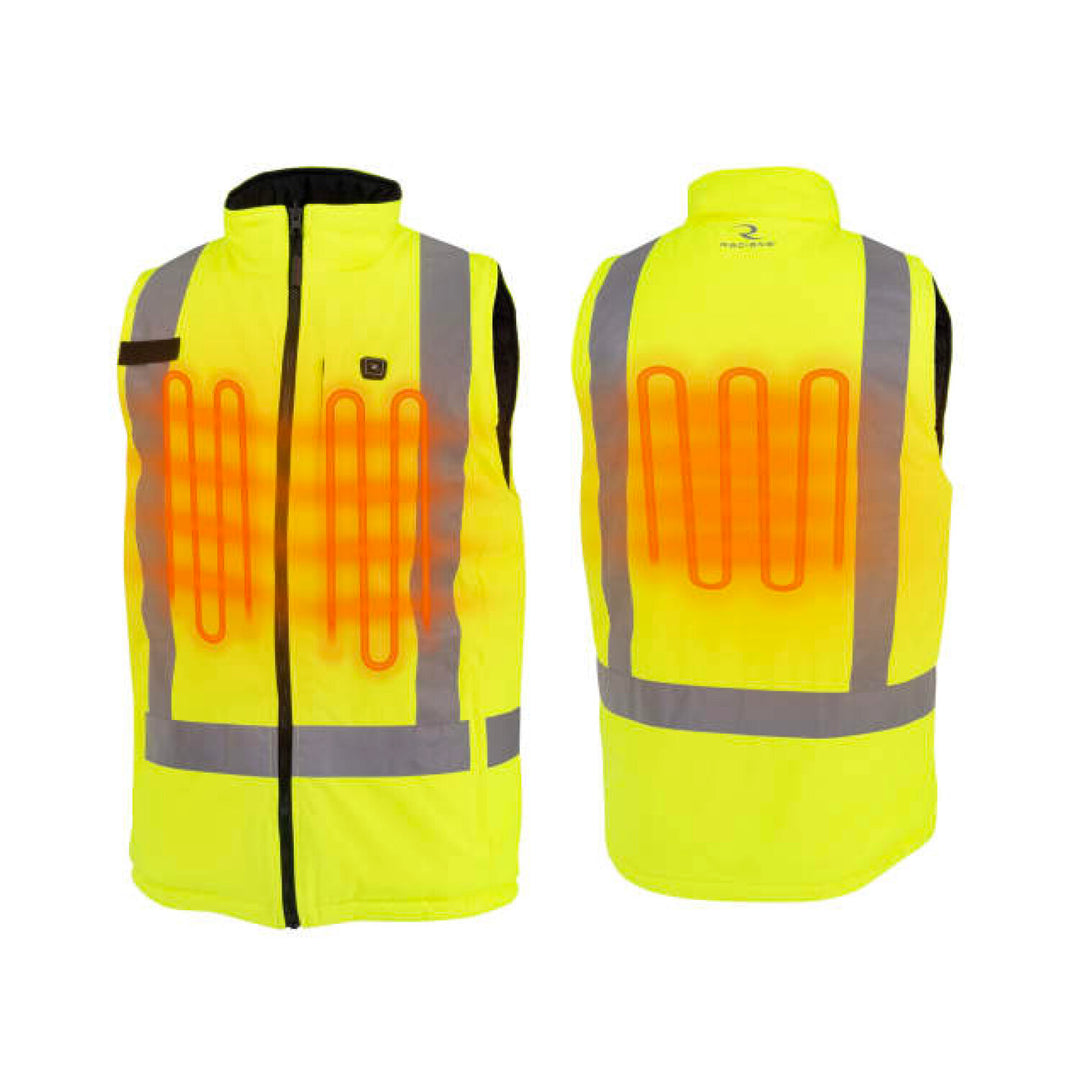Radians RHG-SV12 Class 2 Reversible Heated Vest - Hi-Vis Green