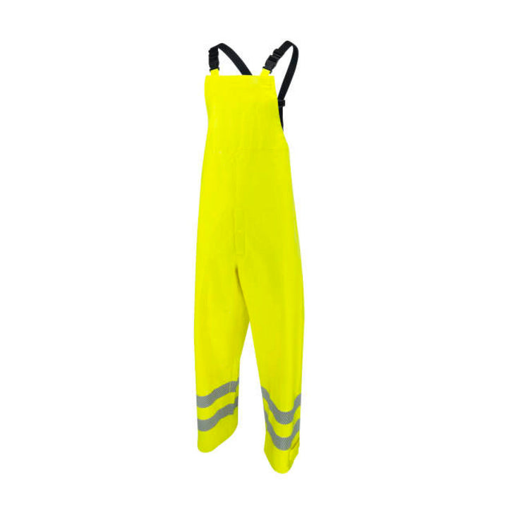 Radians RW08B Class E Self-Extinguishing Rain Bib with Safety Fly - Lime