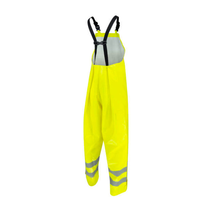 Radians RW08B Class E Self-Extinguishing Rain Bib with Safety Fly - Lime