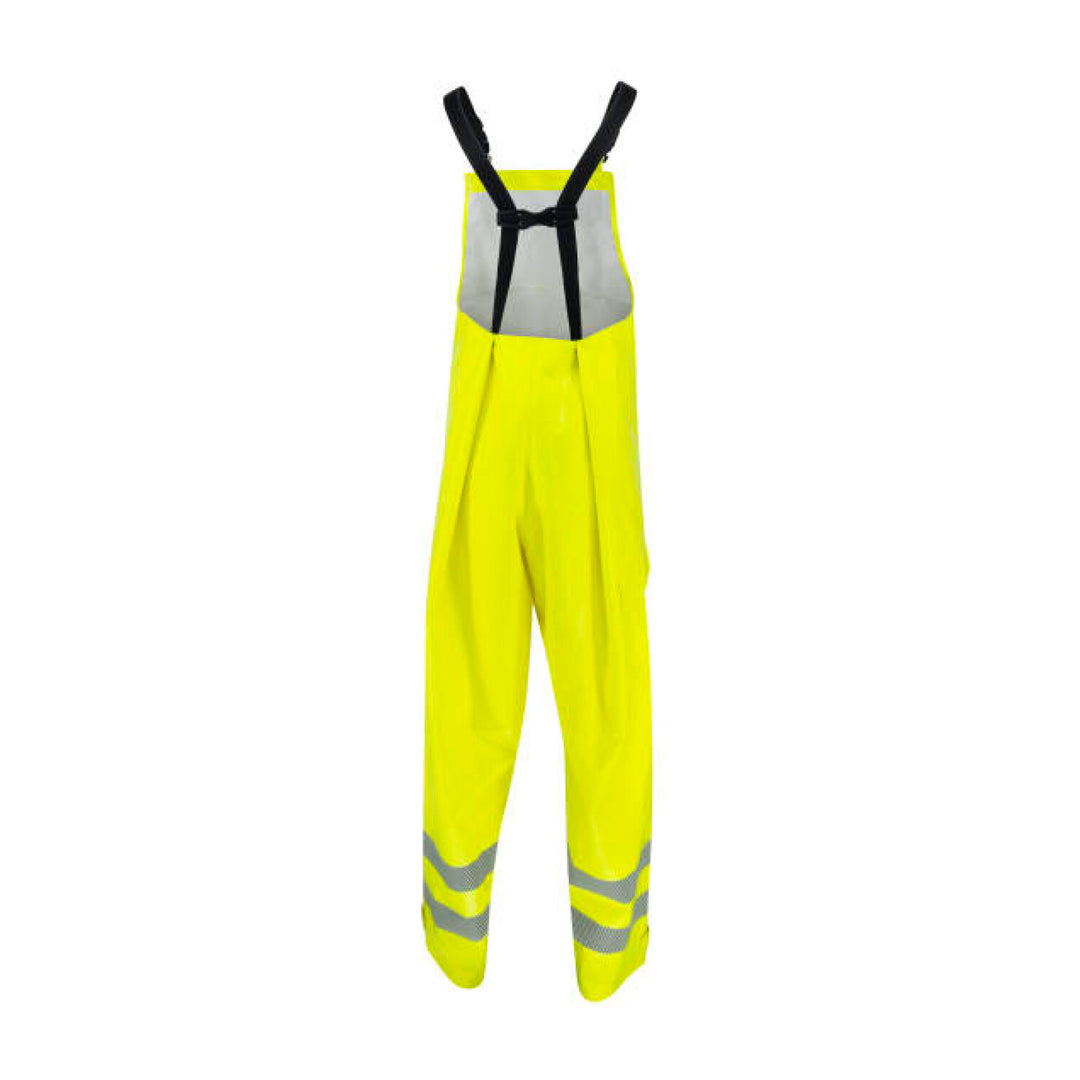 Radians RW08B Class E Self-Extinguishing Rain Bib with Safety Fly - Lime