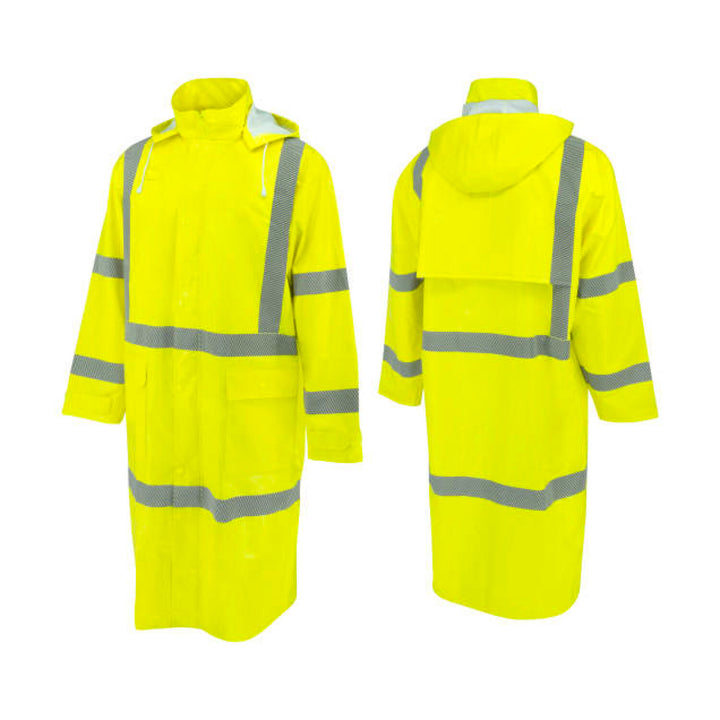 Radians RW08C Class 3 Self-Extinguishing Raincoat - Lime