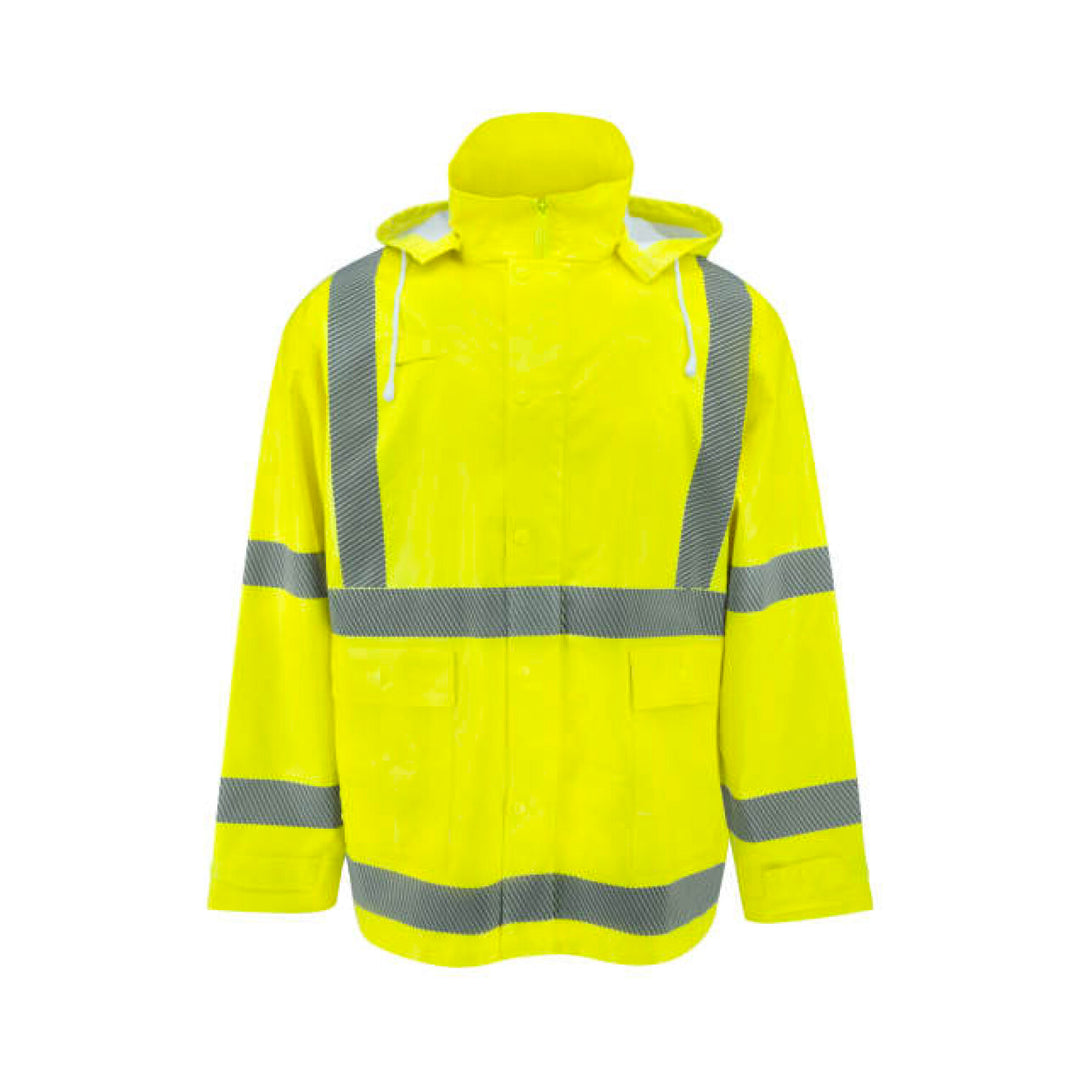 Radians RW08J Class 3 Self-Extinguishing Rain Jacket - Lime