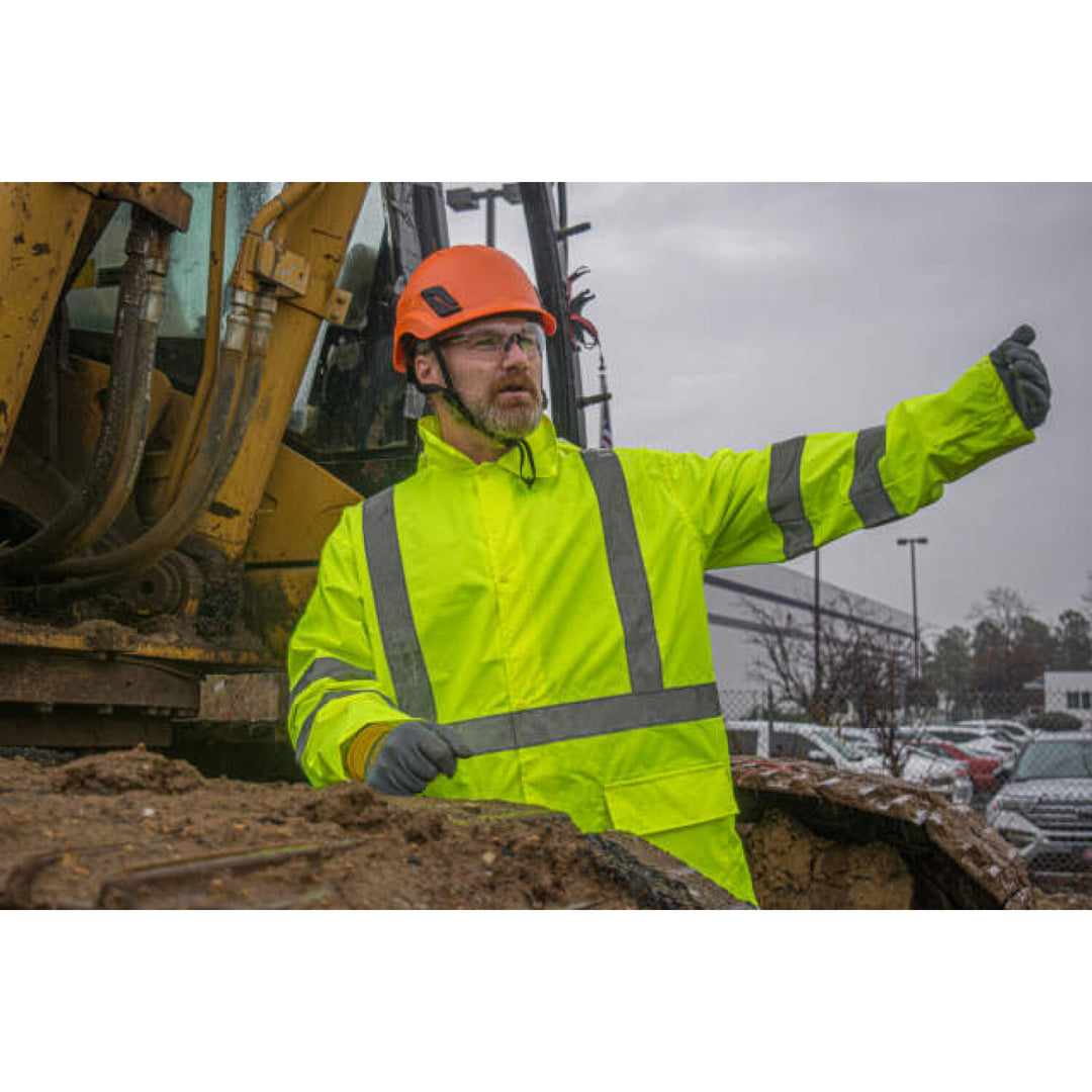 Radians RW10-3S1Y Lightweight Rain Jacket - Hi-Vis Green