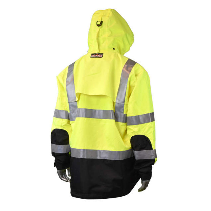 Radians RW32-3Z1Y Heavy Duty Rip Stop Waterproof Rain Jacket - Hi-Vis Green