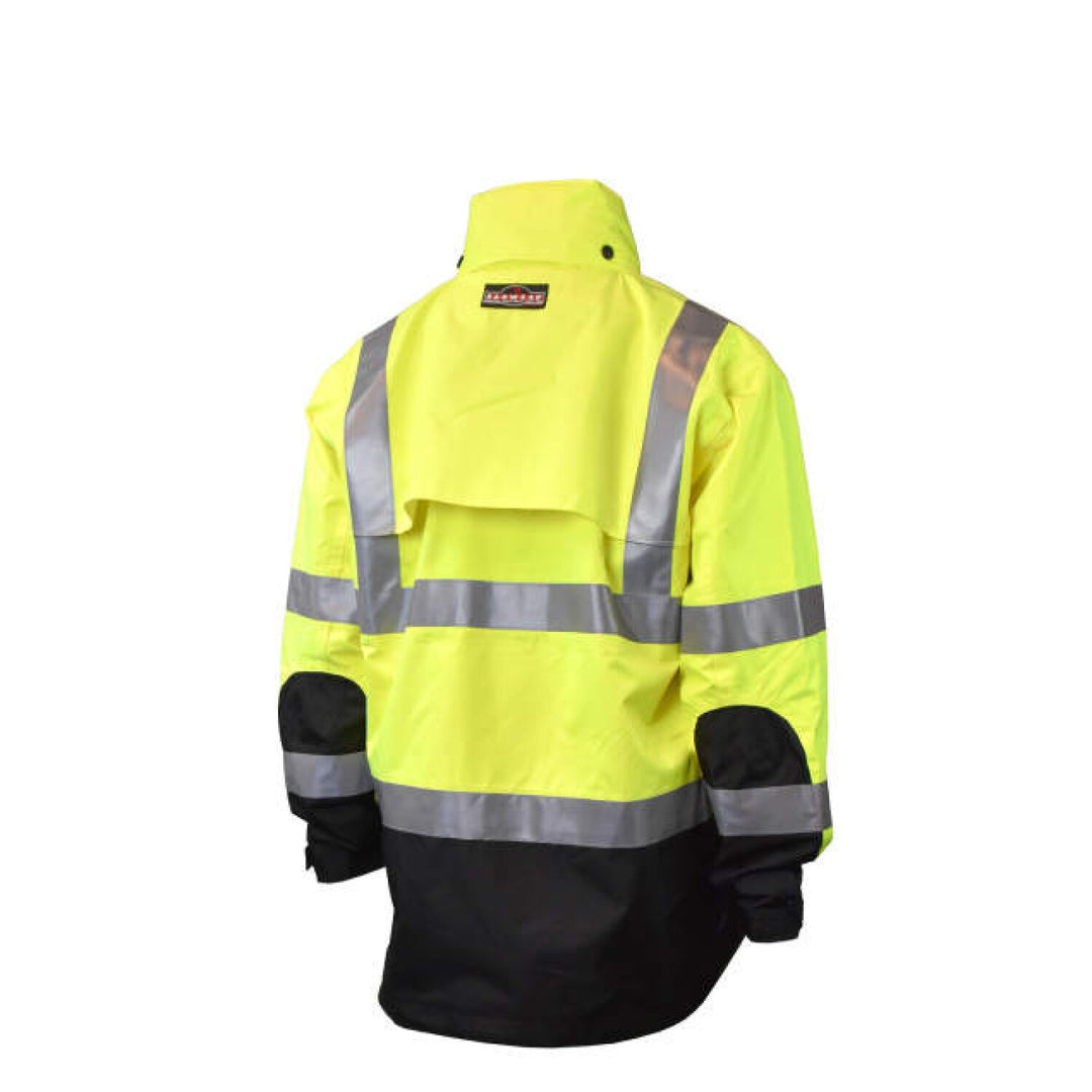 Radians RW32-3Z1Y Heavy Duty Rip Stop Waterproof Rain Jacket - Hi-Vis Green