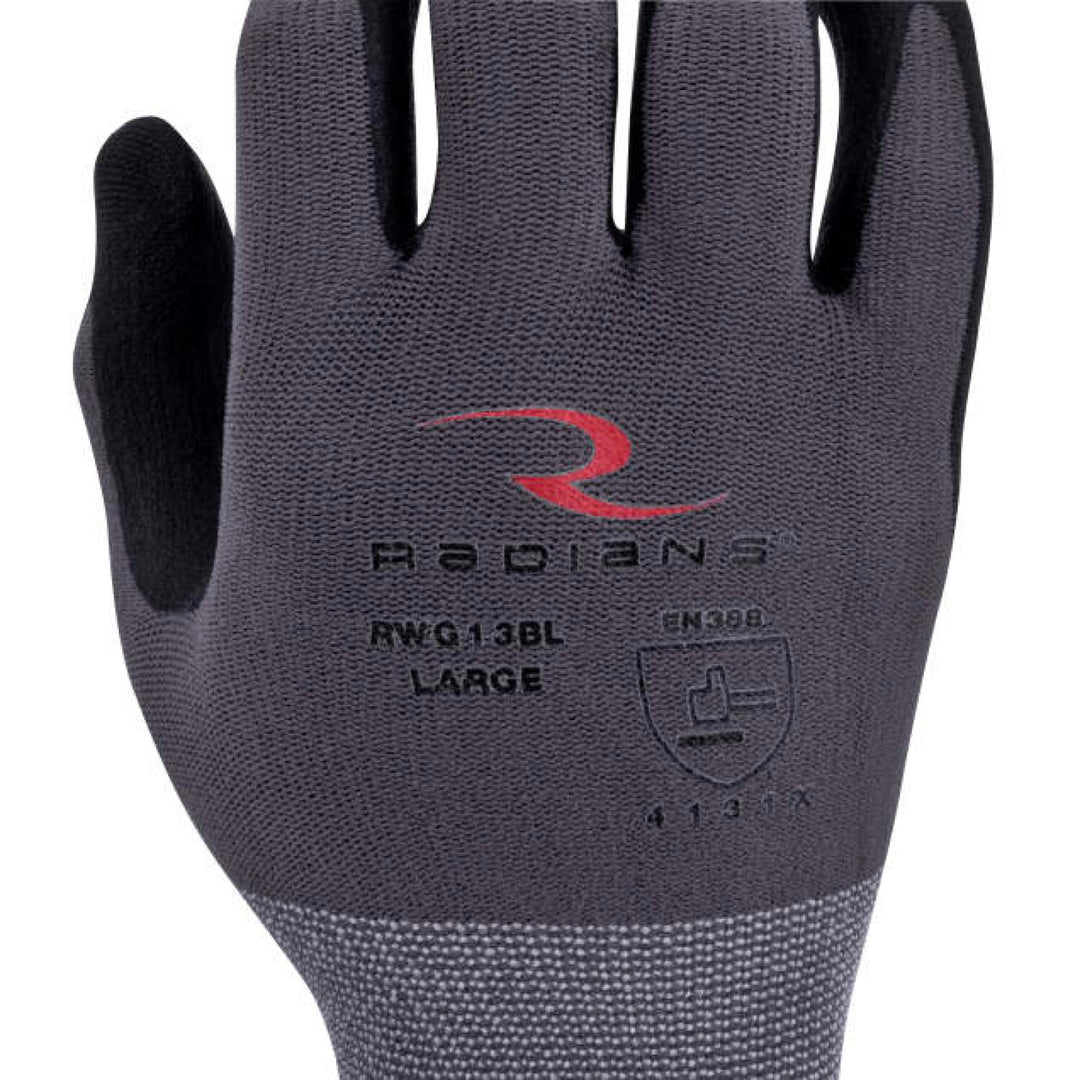 Radians RWG13B Nylon Shell with Foam Nitrile Palm Dip